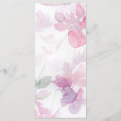 Menu de mariage avec des fleurs aquarelles délicat (Dos)