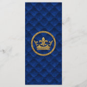 Menu de mariage avec drapés or et bleu royal (Dos)
