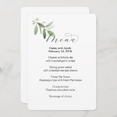 Menu de mariage avec la verdure (Devant / Derrière)