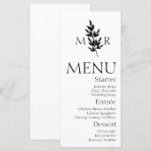 Menu de mariage avec logo de branche botanique (Devant / Derrière)