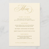 Menu de mariage avec Merci Or (Devant)