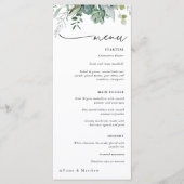 Menu de mariage avec plantes succulentes et eucaly (Devant)