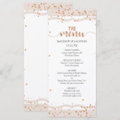 Menu de mariage avec rayures de sable et confettis (Devant / Derrière)