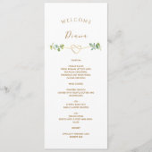Menu de mariage avec verdure et nom de l'invité (Devant)
