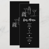 Menu de mariage Bar ouvert Cocktails Minimal Moder (Devant / Derrière)
