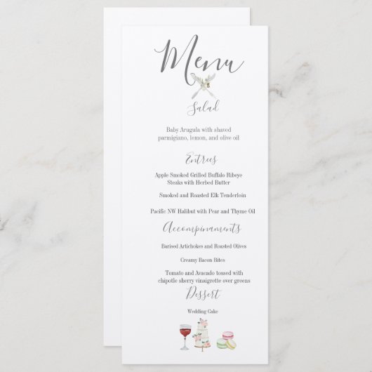 Menu de mariage Benvenuti Italia (Devant / Derrière)