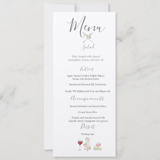 Menu de mariage Benvenuti Italia (Devant)