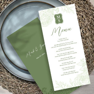 Menu de Mariage bilingue vietnamien Ranunculus