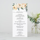 Menu de mariage blanc avec touche florale beige ro (Debout devant)