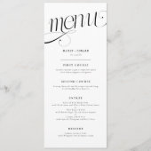 Menu de mariage blanc élégant en spirale (Devant)
