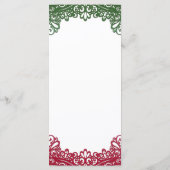 Menu de mariage blanc élégant Fiesta vert et rouge (Dos)