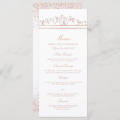 Menu de Mariage blanc et Rose Gold Mountain (Devant / Derrière)