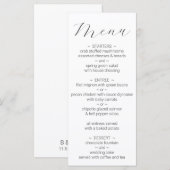 Menu de mariage blanc minimaliste simple (Devant / Derrière)