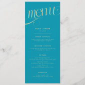 Menu de mariage bleu aqua tourbillon élégant (Devant)