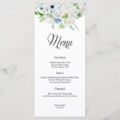 Menu de Mariage bleu ivoire Dusty (Devant)