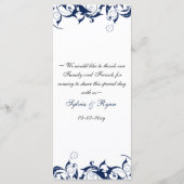 menu de mariage bleu marine (Dos)