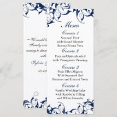 menu de mariage bleu marine (Devant / Derrière)