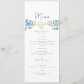 Menu de mariage bleu poussiéreux (Devant)