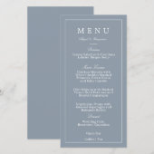 Menu de mariage bleu poussiéreux (Devant / Derrière)