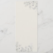 Menu de mariage bleu poussiéreux vintage (Dos)