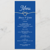 Menu de mariage bleu royal (Devant)