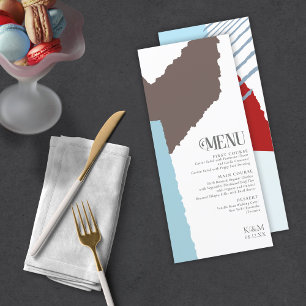 Menu de mariage bloc de couleur hiver ID740