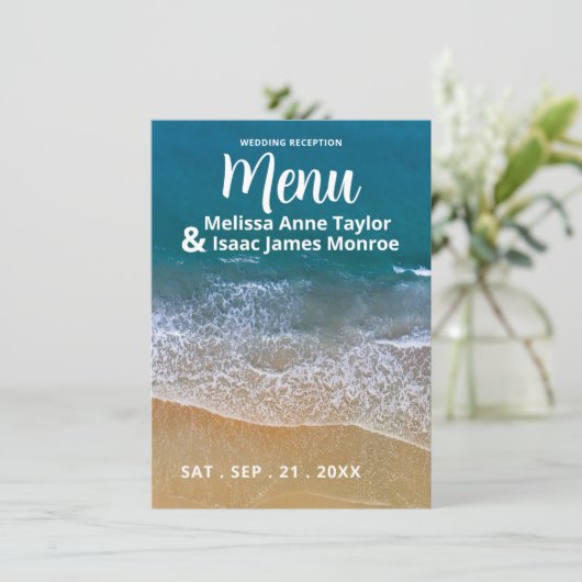 Menu de mariage Blue Sea Beach (Debout devant)