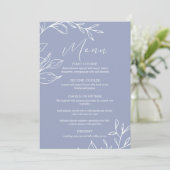 Menu de mariage bohème aux fleurs de pervenche (Debout devant)
