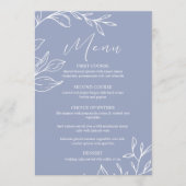 Menu de mariage bohème aux fleurs de pervenche (Devant)