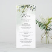 Menu de mariage bohème avec verdure et eucalyptus  (Debout devant)