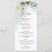 Menu de mariage bohème avec verdure et eucalyptus  (Devant)