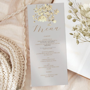 Menu de mariage bohème de fleurs sauvages d'automn