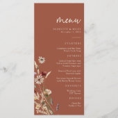 Menu de mariage bohème en terre cuite (Devant)