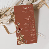 Menu de mariage bohème en terre cuite