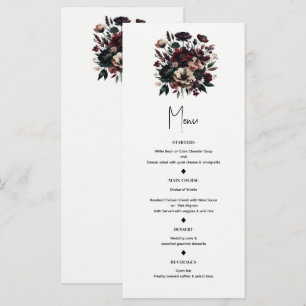 Menu de mariage bohème Florales de jardin rustique