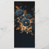 Menu de mariage Bohème Glam Rustique Bleu Nuit et  (Dos)