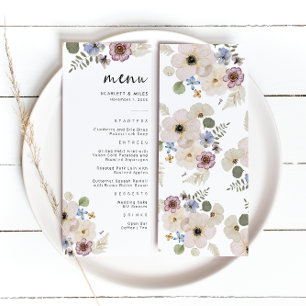 Menu de mariage bohème moderne