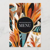 Menu de mariage Boho 5x7 Fleurs tropicales Terraco (Devant)