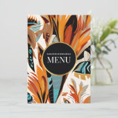 Menu de mariage Boho 5x7 Fleurs tropicales Terraco (Debout devant)