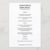 Menu de mariage Boho 5x7 Fleurs tropicales Terraco (Dos)