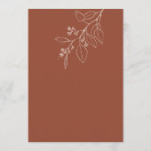 Menu de mariage boho en terre cuite avec illustrat (Dos)