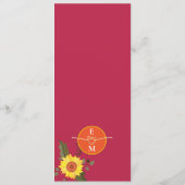 Menu de mariage Boho Orange (Dos)