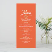 Menu de mariage Boho Orange (Debout devant)