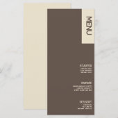 Menu de mariage Bold Tan Brown (Devant / Derrière)