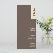 Menu de mariage Bold Tan Brown (Debout devant)