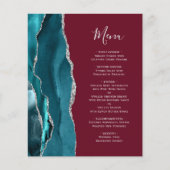 Menu de mariage bordeaux argent sarcelle Budget (Devant)
