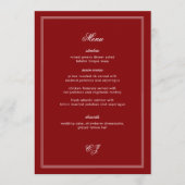 Menu de mariage bordeaux Luxe Ancienne Fortune (Devant)