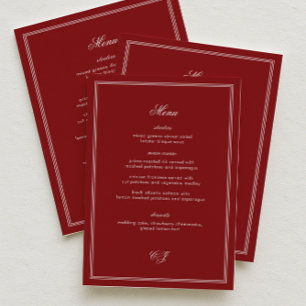 Menu de mariage bordeaux Luxe Ancienne Fortune