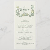 Menu de mariage botanique Art Nouveau Sage (Devant)