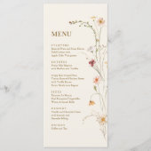 Menu de mariage botanique Boho Wildflower (Devant)